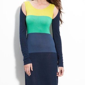 BCBG MaxAzria Noema Color Block Midi Dress